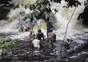 The Group Swiming at Marshall Falls, Guyan